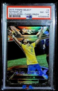 PSA NM-MT 8 2015-16 Panini Select Equalizers Camo Prizms #4 Neymar Jr Brazil - Picture 1 of 2