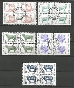 Bulgarie animaux 1991 Y&T N°3358/3362 5 blocs de 4 timbres oblitérés /T4972 - Picture 1 of 1