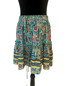 Falda Floral de Verano con Volantes Informales Colorida Hasta la Rodilla Talla Mediana - Imagen 1 de 8