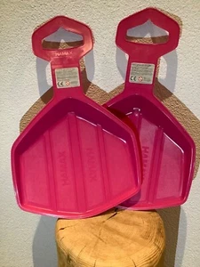 2x HAMAX Schneerutscher zum Rodeln rosa - Schneegleiter - Porutscher - Hot Sheet - Bild 1 von 2