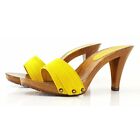 Kiara Shoes Mule Heel 9 Made In Italy From 35 Al 42 - K6101 Yellow