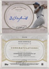 2018 Topps Definitive Collection Legendary /15 Dave Winfield #DCLA-BA Auto HOF