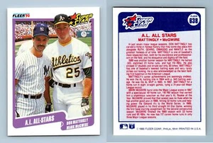 Don Mattingly / Mark McGwire #638 Fleer 1990 Baseball Super Star Trading Card - Picture 1 of 1