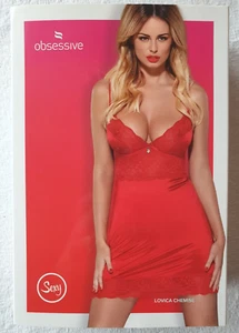 Nuisette rouge avec string Lovica XXL Obsessive (cal) - Picture 1 of 4