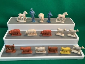 vintage 1950's auburn rubber 70mm farmer wife and animal lot - Picture 1 of 7