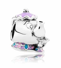 teapot bead charm Silver enamel bracelet tea birthday pd chamilla potts gift UK