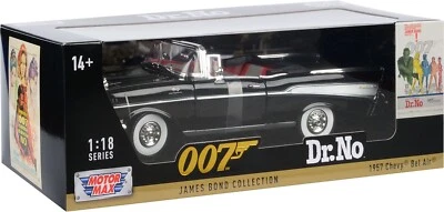 Motor Max 1/18 James Bond 007 1957 Chevy Bel Air DR NO - Open Top Nero - 79831 - Immagine 1 di 2