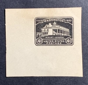 US Scott # U527 - 4¢ Black Cut Square - Mint Light Hinged (MLH) - Picture 1 of 2