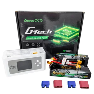 Gens Ace 5200mAh G-tech 2S Lipo Battery Hardcase *2+iMars D300 G-Tech Charger *1 - Picture 1 of 1