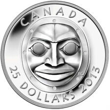 2013 $25 RARE Pure Silver Coin Canada Grandmother Moon Mask ~ Only 6 000 Minted~