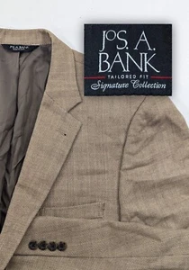Jos. A. Bank Signature Blazer Sport Coat Suit Jacket Silk Wool 44R 48" Birdseye - Picture 1 of 14
