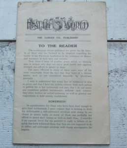 Antike Gesundheit für die Welt Elektrogeräte Sanden Verlag Zeugnisse - Bild 1 von 10