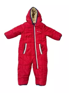 The Original Ben Sherman 12M Snowsuit Red Warm Lined 12 Month Faux Fur - Picture 1 of 14