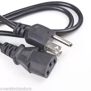 Universal 3 Prong Power Cord Cable for Desktop Computer Printer Monitor TV - Picture 1 of 1