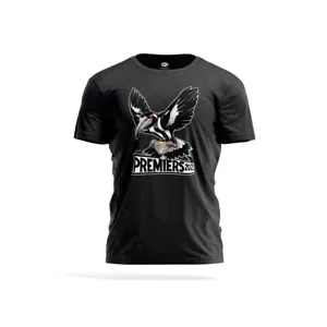 Collingwood Magpies AFL 2023 Premiers Mark Knight T-Shirt Sizes Youth 8-14! In S - Picture 1 of 3