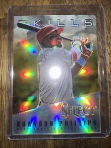 2013 Panini Select Brandon Phillips Skills Gold Prizm #04/25 His Uni # = 1/1 - Picture 1 of 2