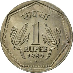 India 1 Rupee Coin  1983 - 1991 KM:79 - Picture 1 of 2