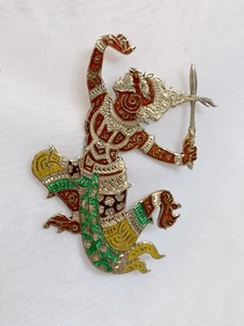 Vintage Siam Sterlingsilber geätzt Diamantschliff Pin - Bild 1 von 12