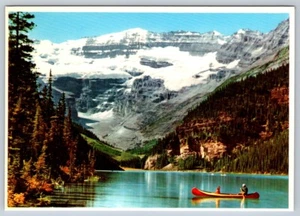 Red Canoe, Lake Louise, Banff National Park, Alberta Canada, Chrome Postcard NOS - Picture 1 of 2