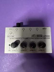 BEHRINGER MICROAMP HA400 AMPLIFIER, 4-CHANNEL STEREO HEADPHONE - Picture 1 of 5