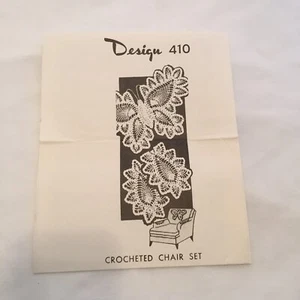 410 Crocheted Chair Set Butterfly Alice Brooks Designs Pattern - Picture 1 of 3