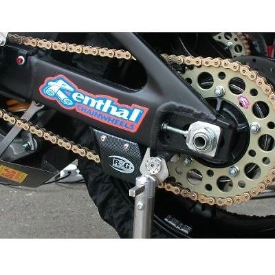 Protectores de cadena R&G negros (aleta de tiburón ABS) Cagiva Raptor 1000 2000 - 2005 Foto 1 de 4