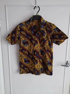 Used Boys Handmade African Multicoloured Print Shirt. Age 6 - 7 Years  — 第 1/4 张图片