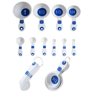 Juego de 10 cucharas y tazas medidoras (blanco y azul) - Imagen 1 de 1