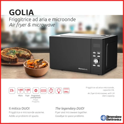 Friggitrice ad Aria e Forno Microonde Grill 24 Litri Melchioni Family Golia frye - Immagine 1 di 4
