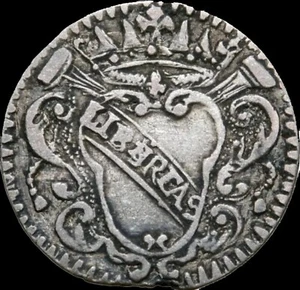 1717 Italian States, Lucca .AR Mezzo Grosso. Vitangelo Collection . Scarce - Picture 1 of 2