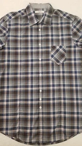 Aglini Slim Fit Blue, Pink, White Plaid Dress Shirt Men's 41 Made in Italy - Picture 1 of 11