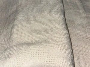 Colcha Queen Completa Años 50 94x112 Manta Marfil Con Flecos - Imagen 1 de 4