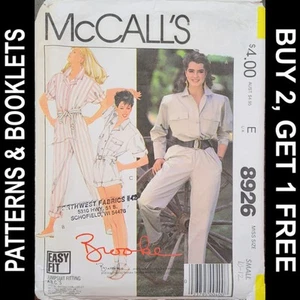 Vtg Brooke Shields McCall's Jumpsuit & Belt Pattern #8926 Size 10 & 12 CUT to 12 - Bild 1 von 7