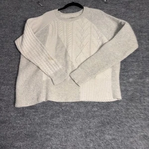 AllSaints sweater women’s L gray Link Jumper cable knit wool alpaca casual - Picture 1 of 16
