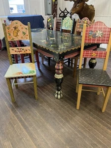 Tracy Porter for Stone House Farms Dining Room Table and 6 Chairs Hand Painted - Picture 1 of 16