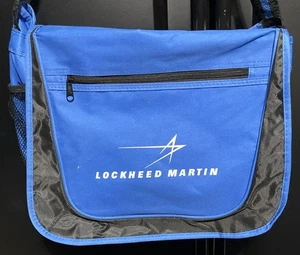 Lockheed Martin Duffel Tote Bag Blue & Black 16”x12”x4” Strap and Zips - Picture 1 of 8