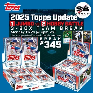 New York Mets 2025 Topps Update JUMBO + HOBBY 3er Box Team Break #345 - Bild 1 von 3