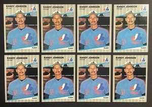 Lote de 8 tarjetas de béisbol Randy Johnson 1989 Fleer Montreal Expos - Imagen 1 de 2