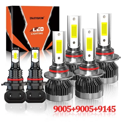 Kit de 6 faros LED + bombillas antiniebla haz alto/bajo para Hyundai Accent 2018-2022 Foto 1 de 4