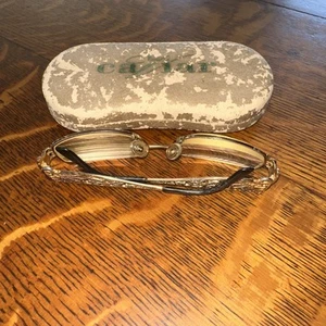 Vintage Cavier Case With Presc Eyeglasses with Rhinestones And Enamel Design - Picture 1 of 11