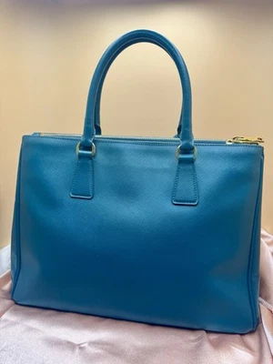 Authentic PRADA Saffiano Lux Galleria Cargo Tote With Front Pocket (Ottanio) - Image 1 of 4