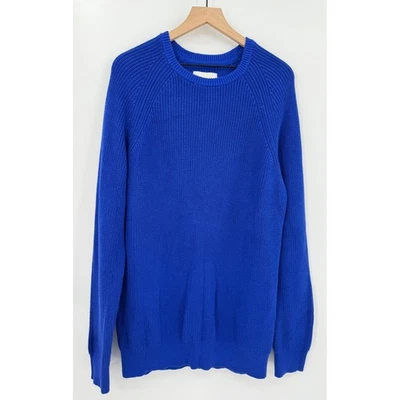 American Eagle Sweater Mens Large Tall Blue Cotton Knit Colorful Preppy NEW - Image 1 of 4