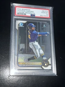 PSA 10 JACKSON CHOURIO 1st 2022 Bowman Chrome Prospects Rookie Card RC GEM MINT - Picture 1 of 4