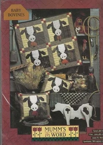 Mamas Das Wort Baby Rinder Muster ~ Kuh Thema gesteppte Applikation Wandbehang... - Bild 1 von 1
