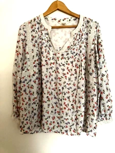 M&S Per Una Shirt Blouse Smock Top Prairie Size 16 Long Sleeves Embroidered VGC - Picture 1 of 9