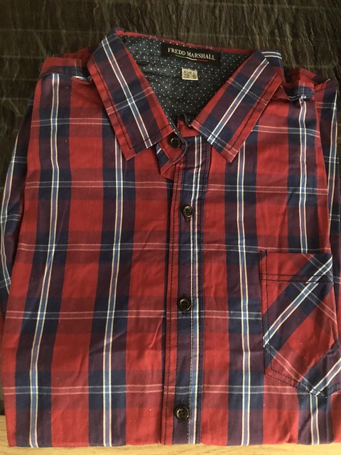 Camisa Casual Marshall Xadrez Manga Longa Branca Preta