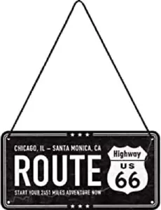 Nostalgic-Art Retro Blechschild 10 x 20 cm Route 66 Made in Germany Hängeschild - Bild 1 von 1