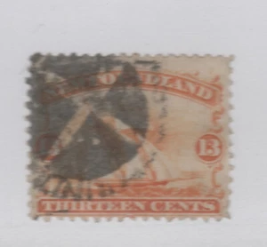 NEWFOUNDLAND #30 dramatic fancy cancel intact perforations FAULT FREE tall ship - Picture 1 of 2
