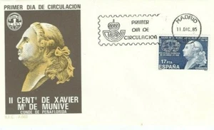 FDC First day Spain 1985 Xavier Mª de Munive - Picture 1 of 1