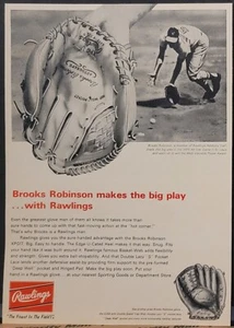 1967 Rawlings Baseball Glove Brooks Robinson XPG17 Print Ad  - Picture 1 of 1